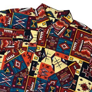 Vintage Blair Aztec Southwestern Shirt Mens Medium Colorful Long Sleeve Button